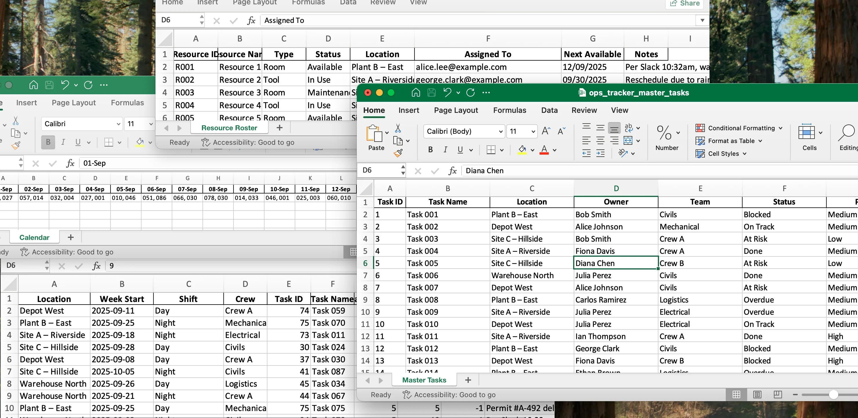 Multiple Excel files open with conflicting versions and errors