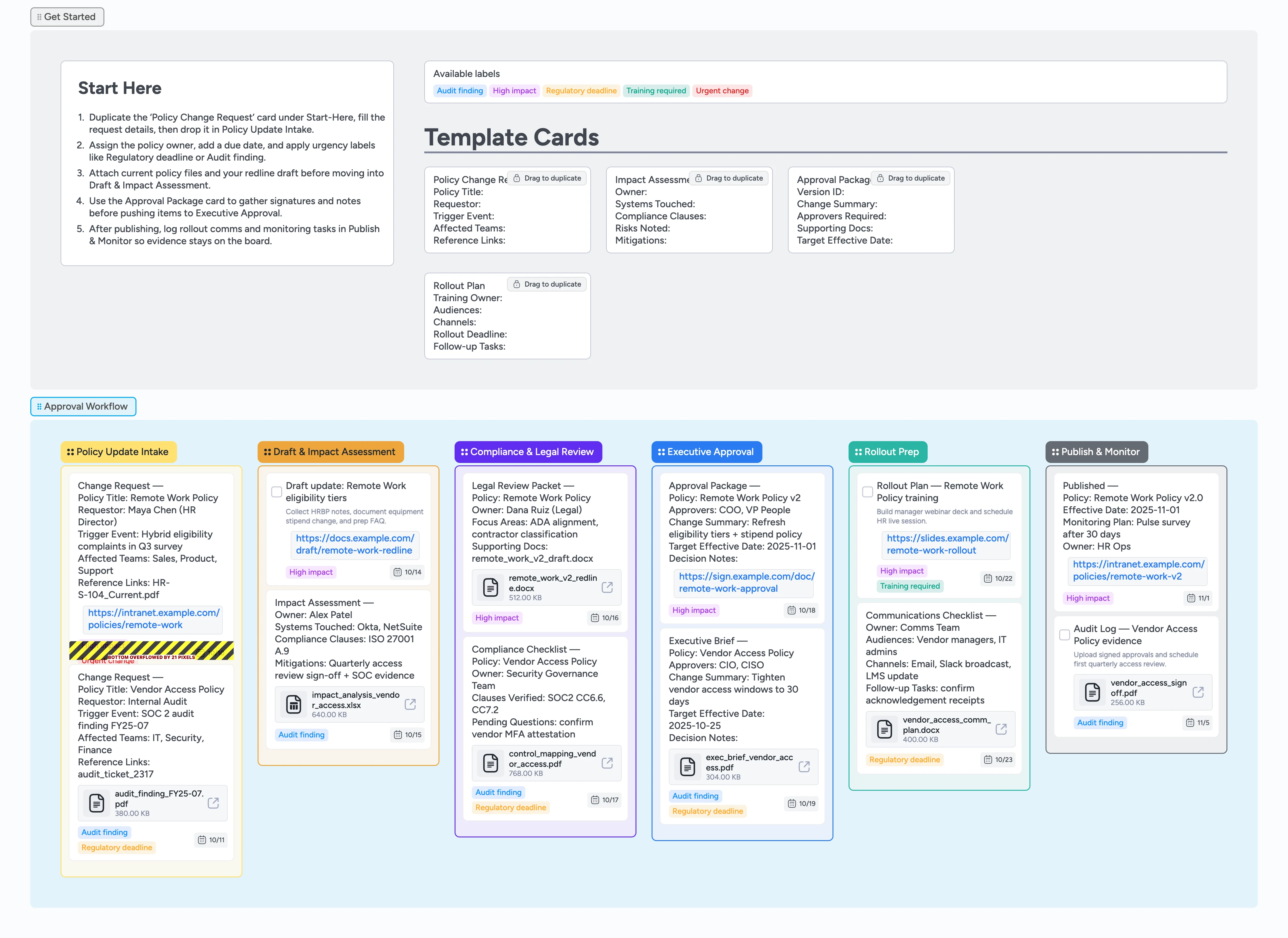 Policy Update Approvals Pipeline Template