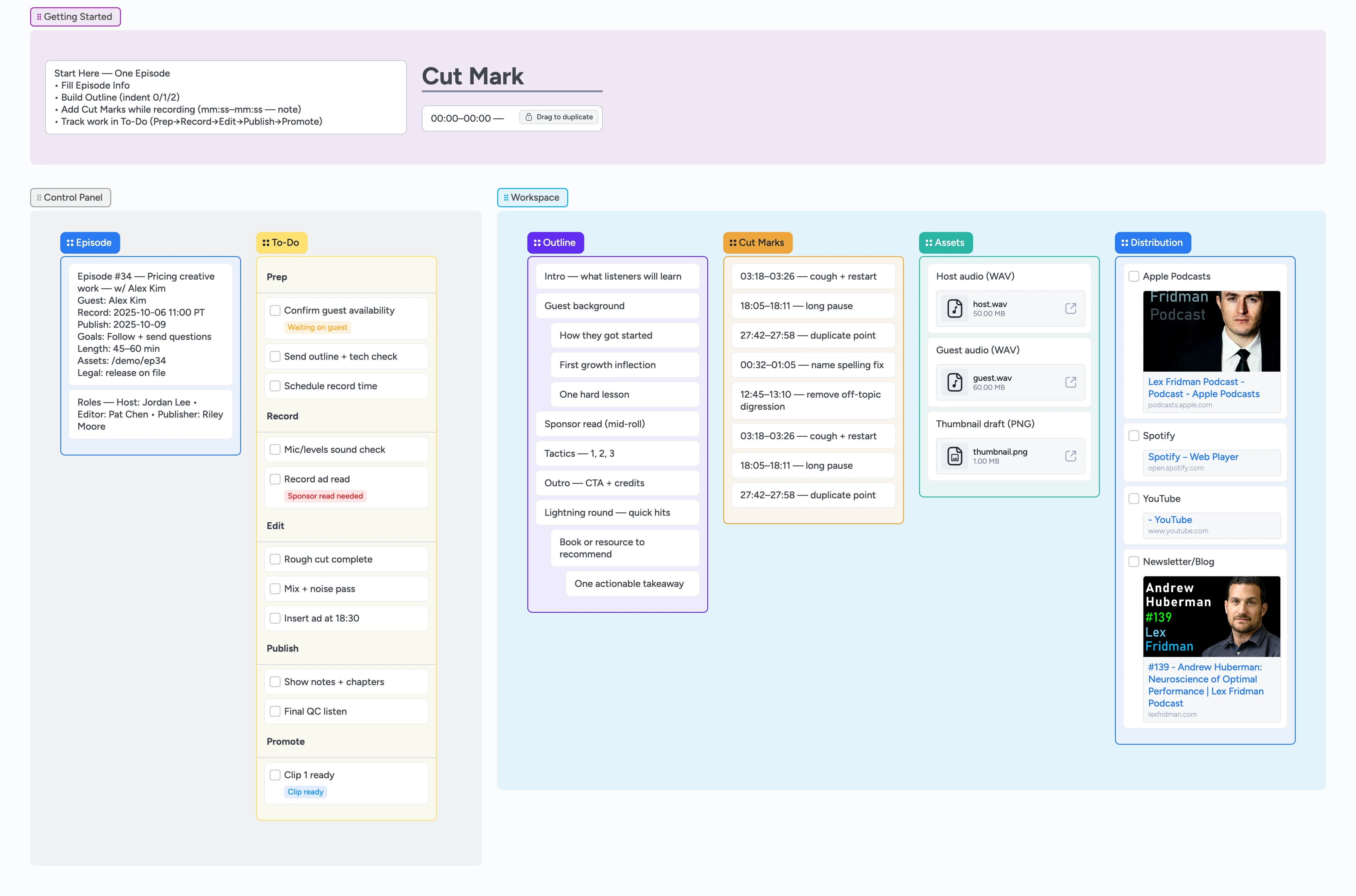 Podcast Episode Planner