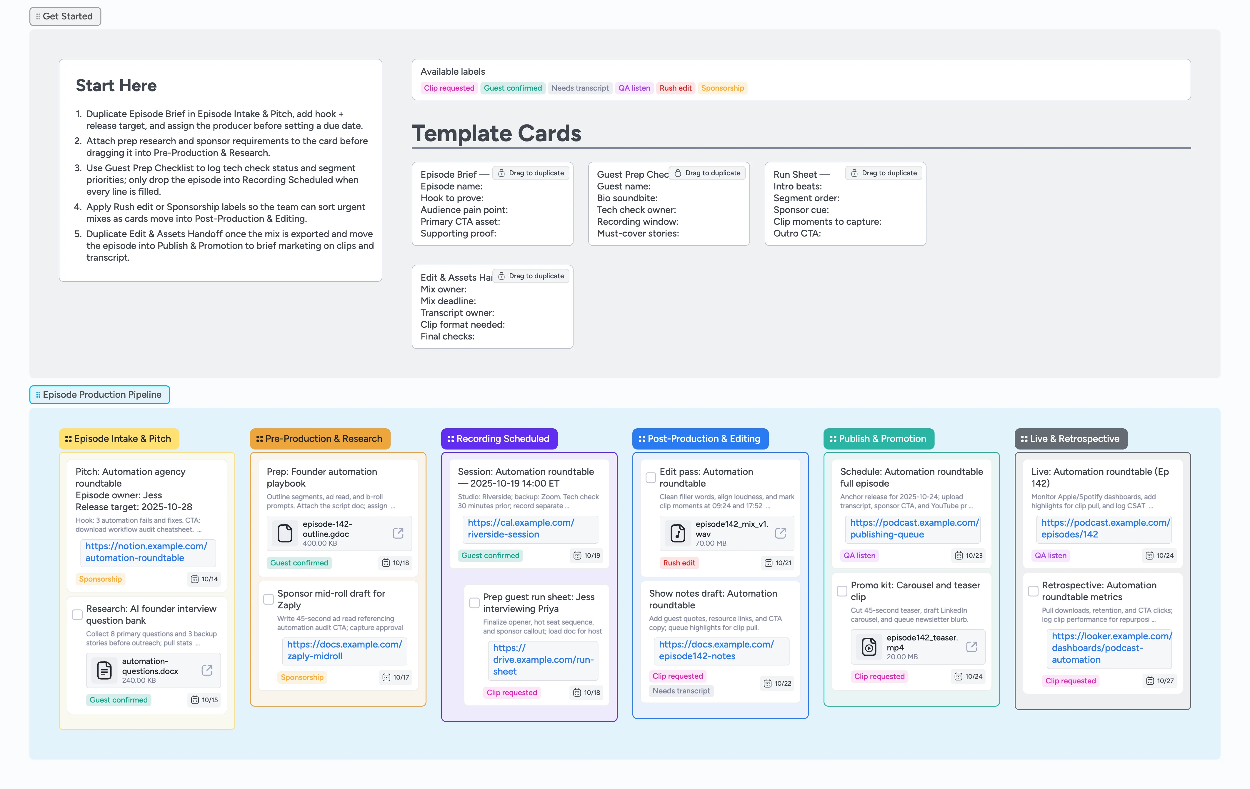 Podcast Episode Pipeline Template