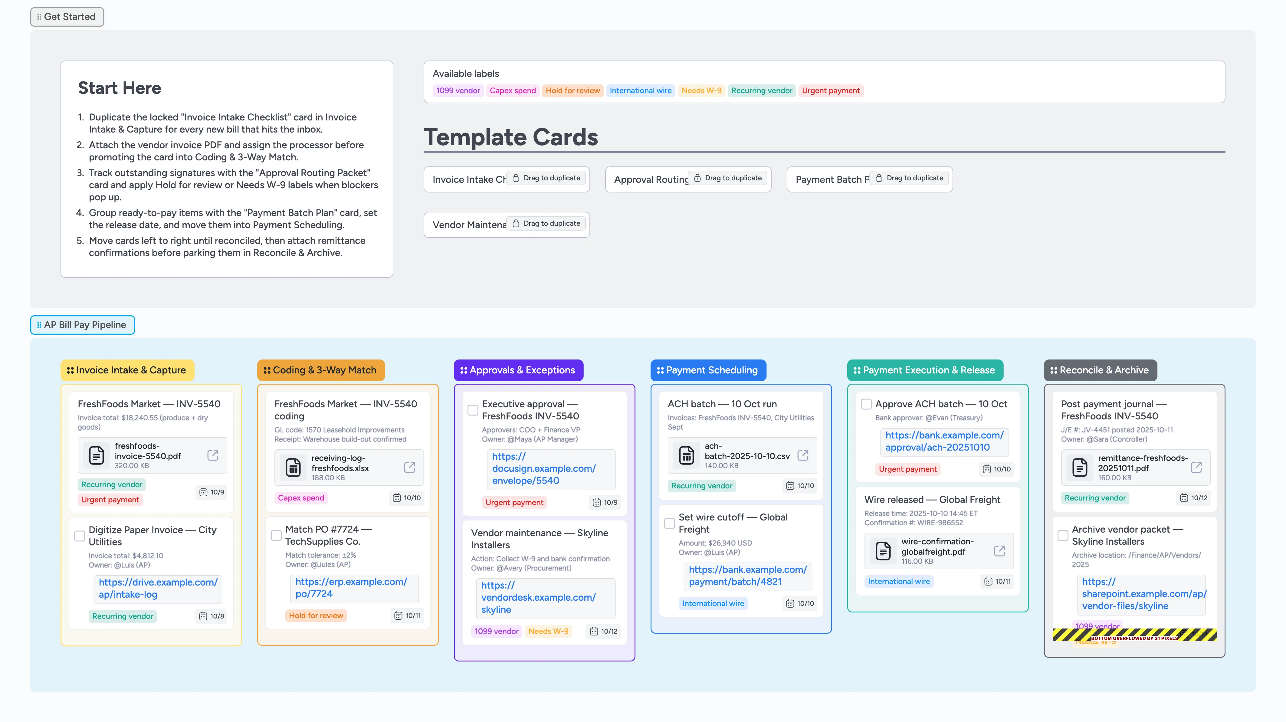 AP Bill Pay Pipeline Template