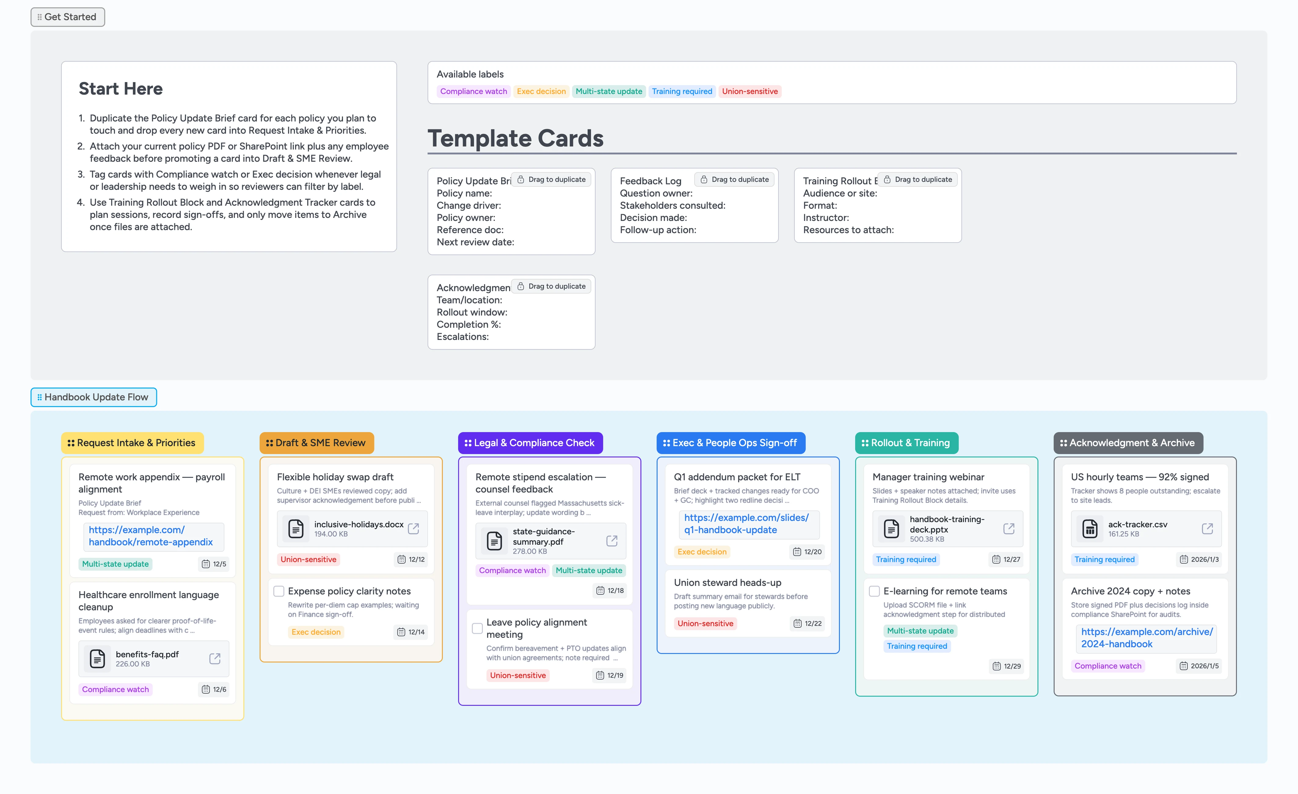 Employee Handbook Update Pipeline Template