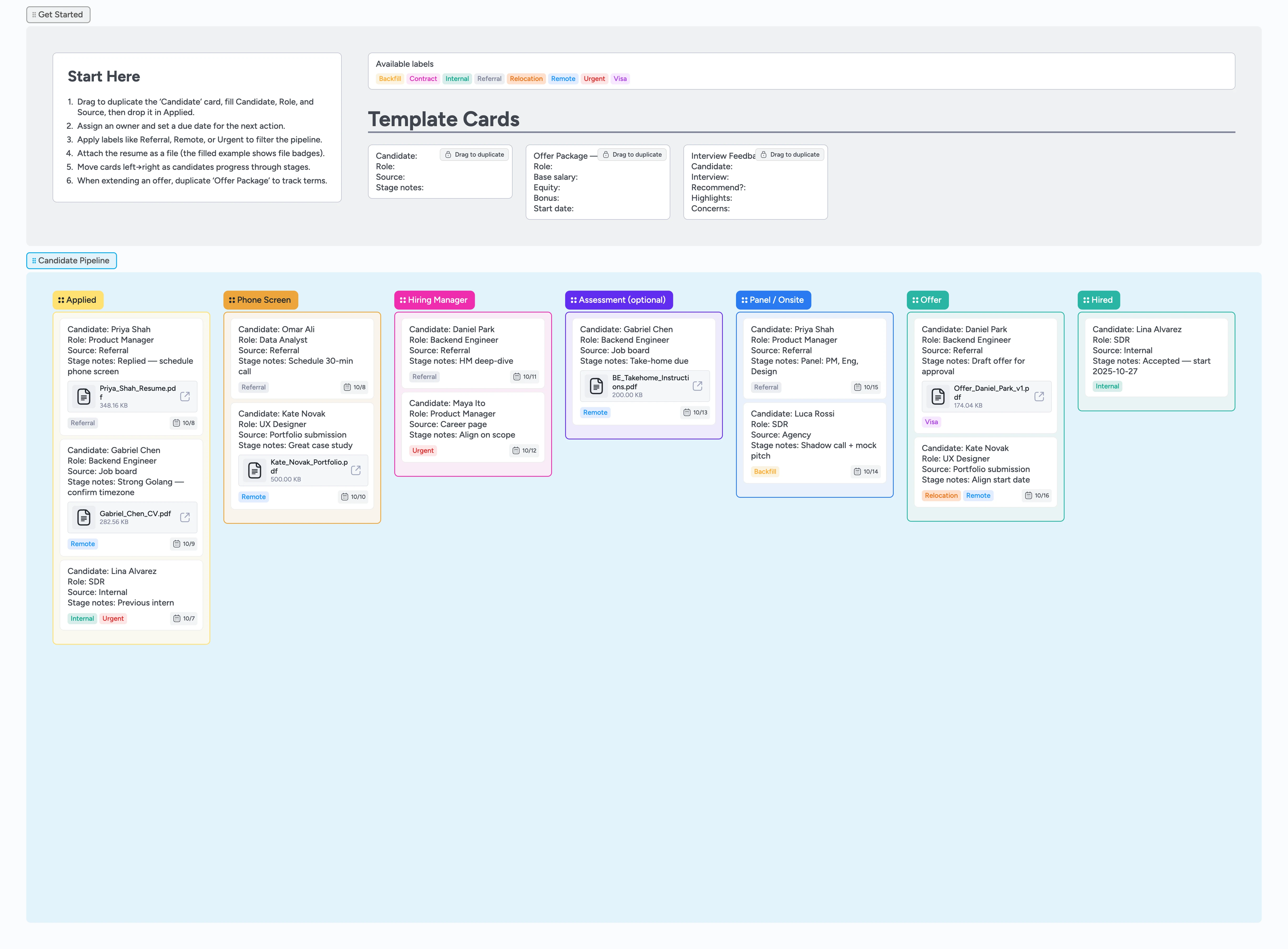 Hiring Pipeline Template