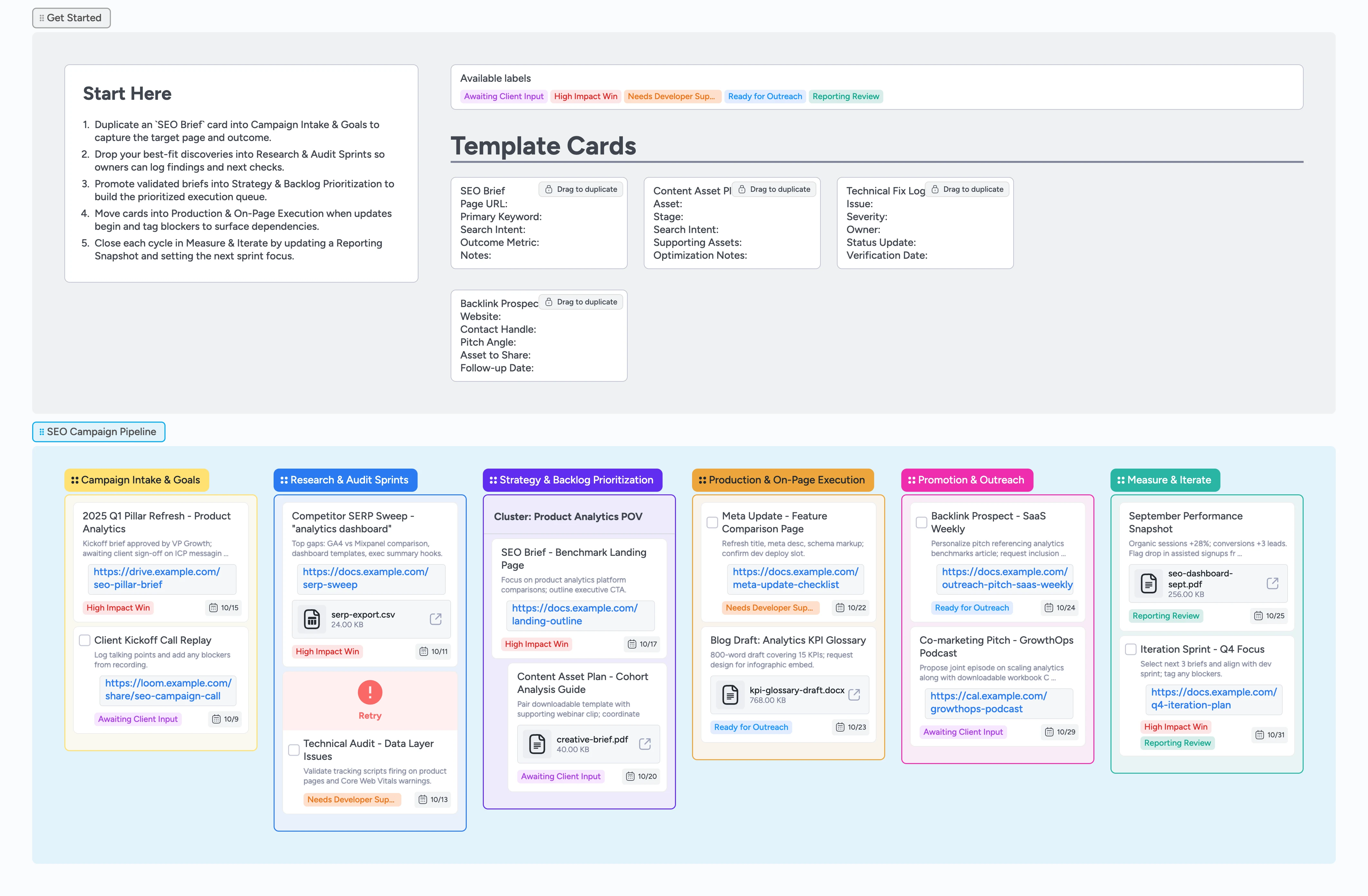 SEO Campaign Pipeline Template