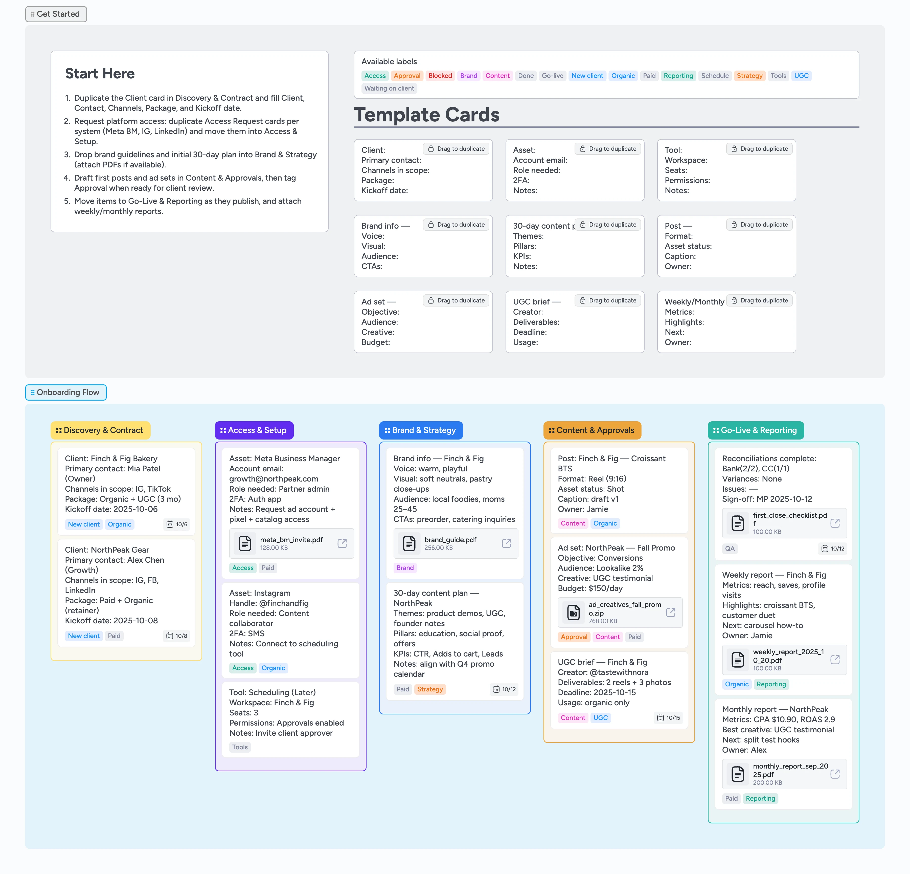 Social Media Client Onboarding Template