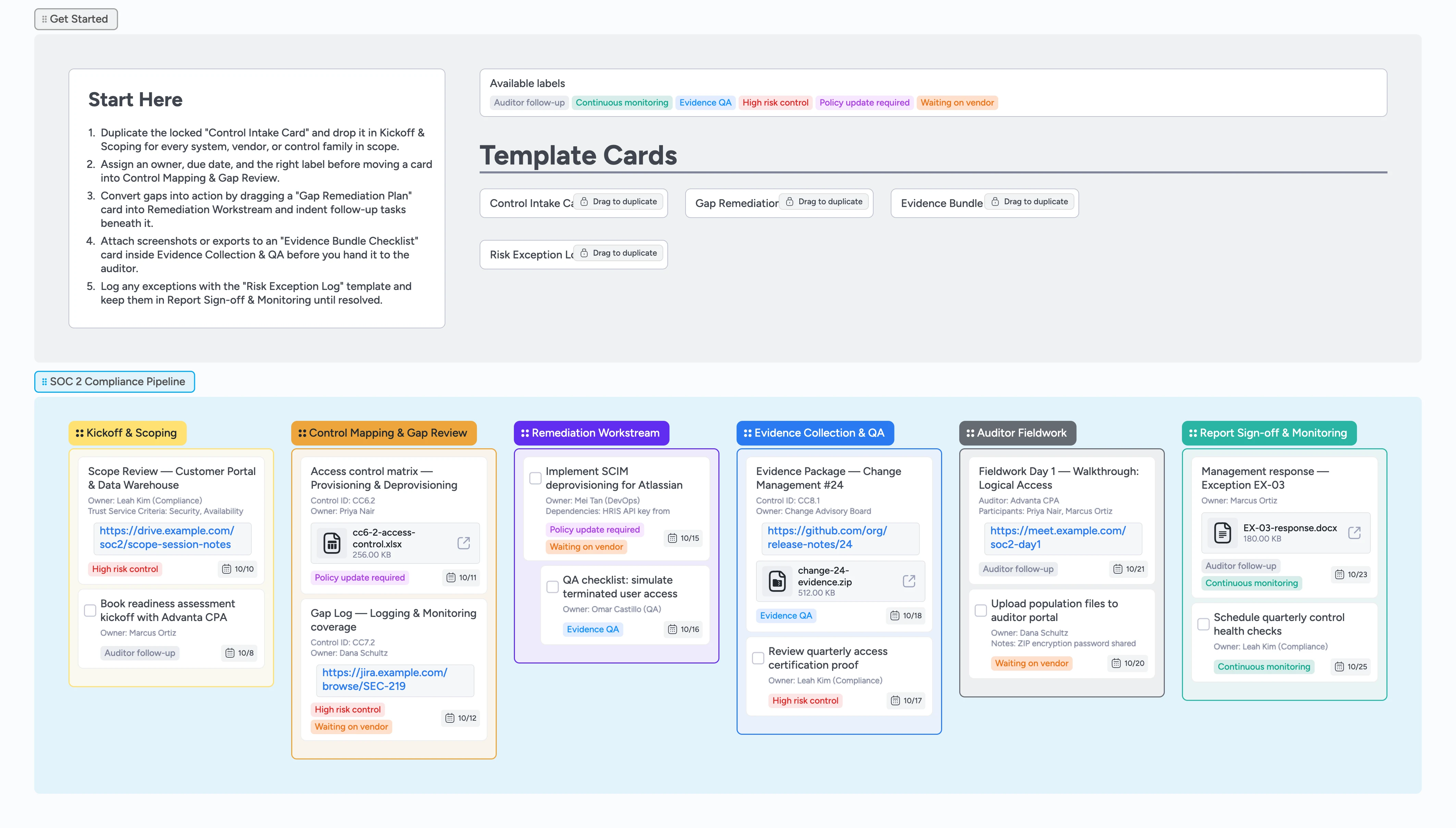 Compliance Audit (SOC 2-lite) Template