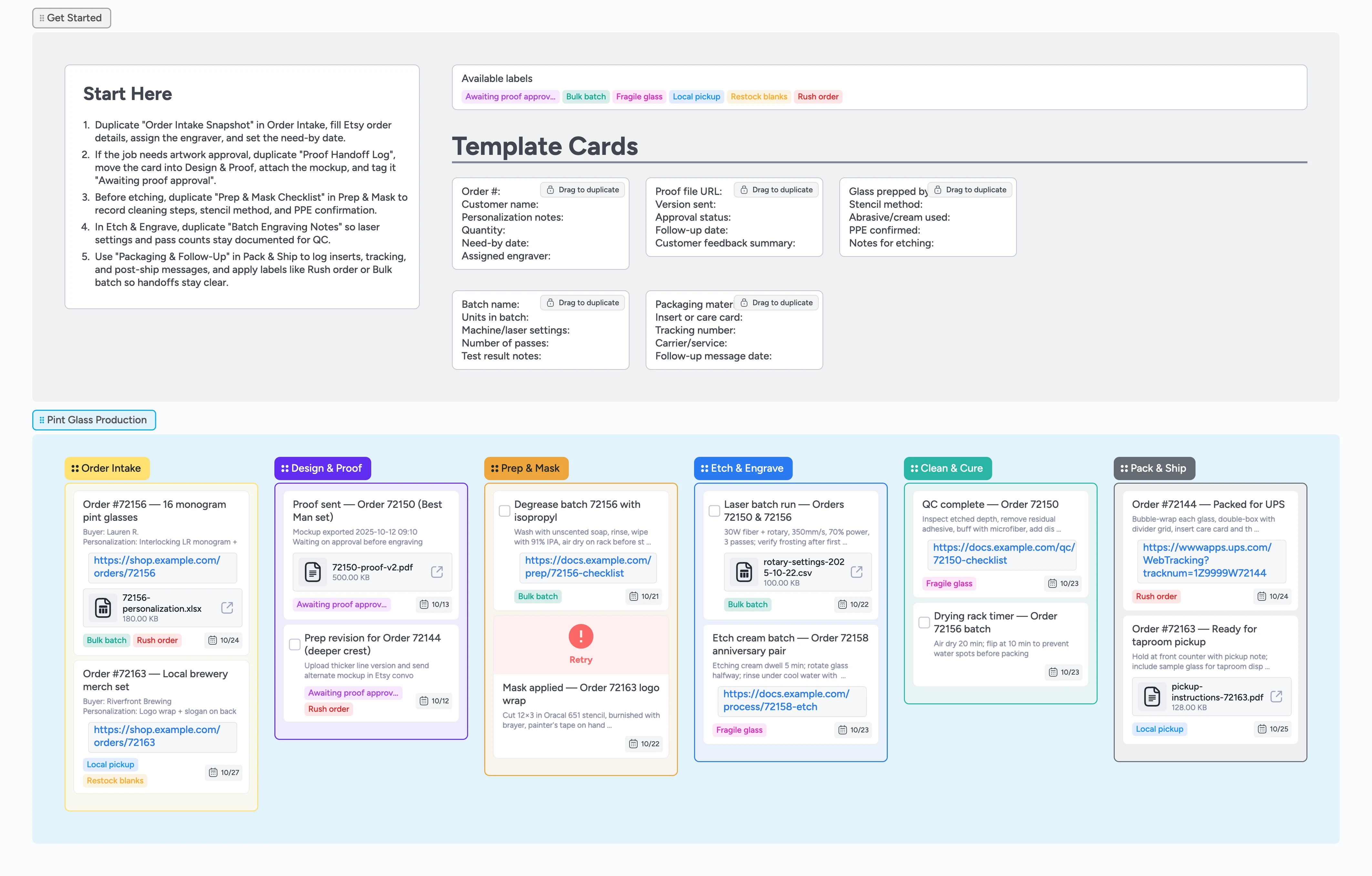 Etsy Pint Glass Production Template
