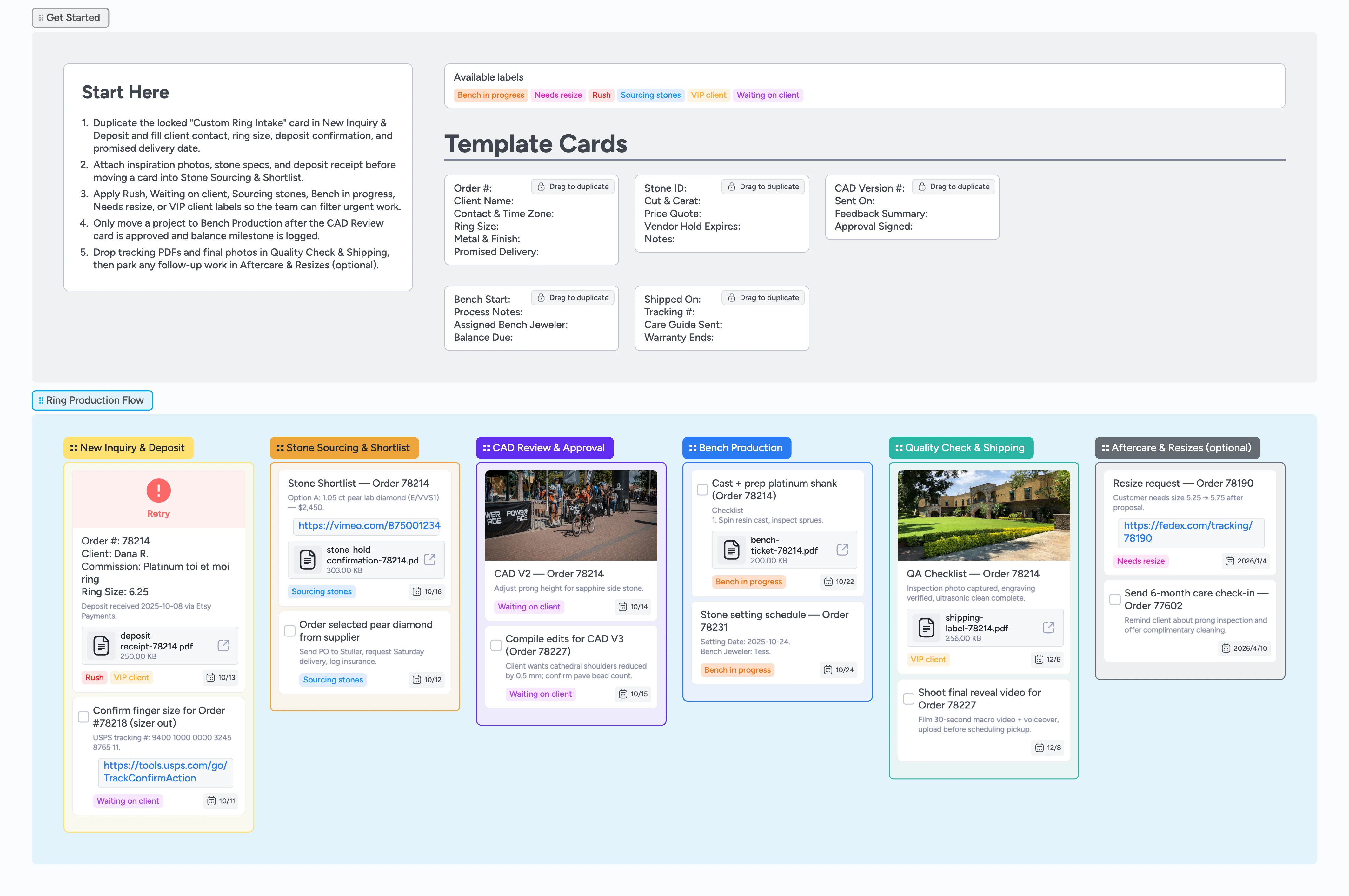 Etsy Rings Made-To-Order Production Pipeline Template