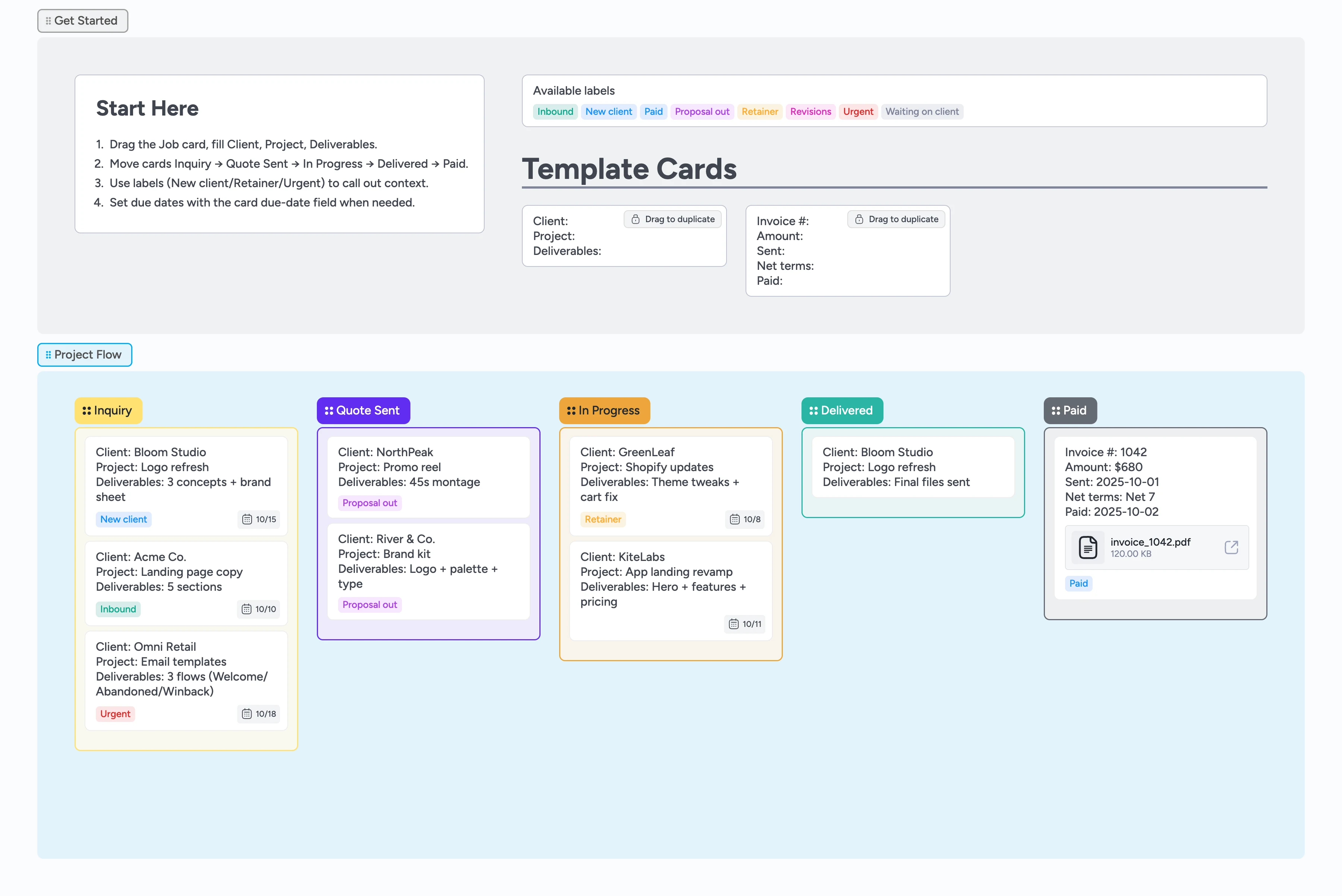 Freelance Job Tracker Template