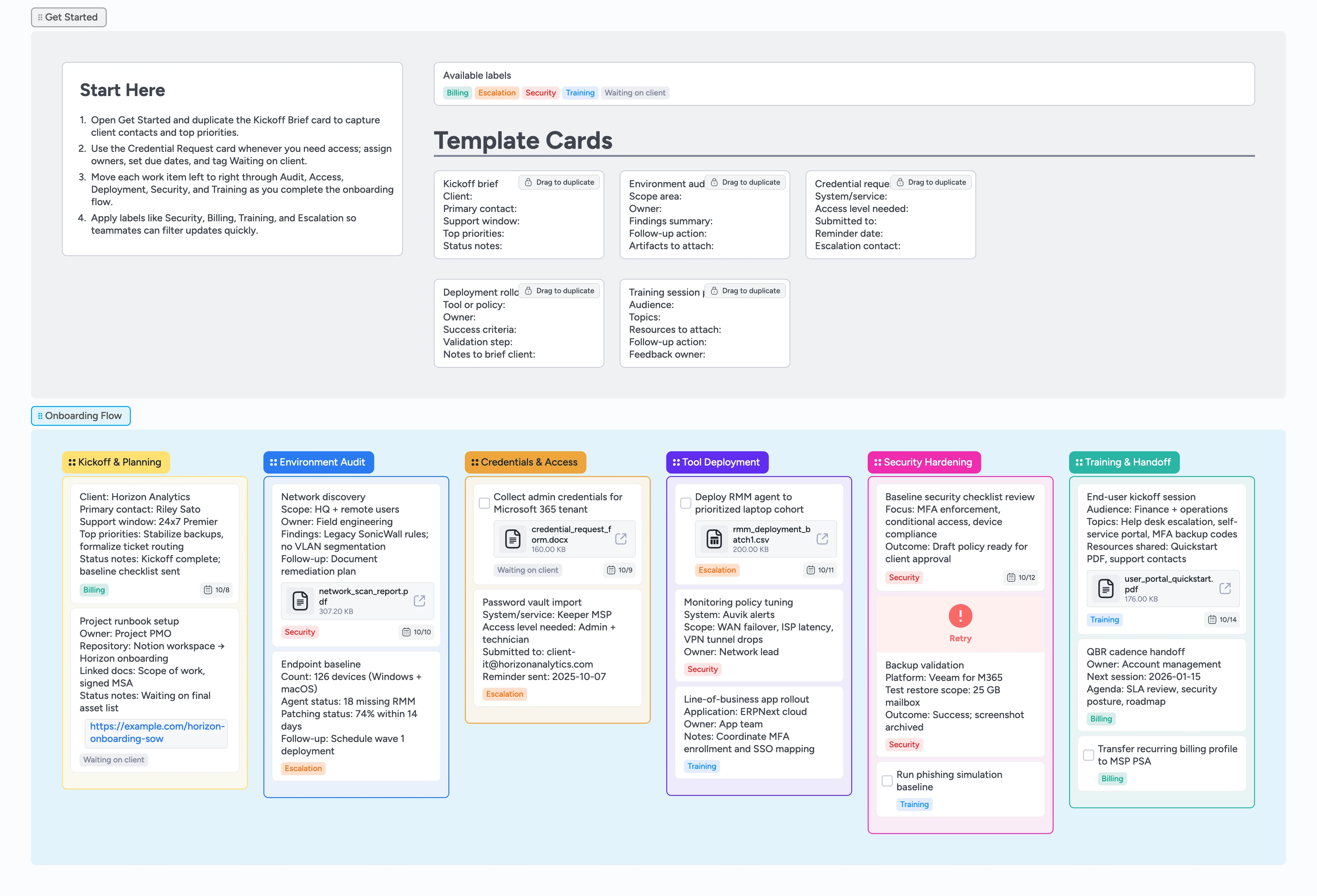 MSP Client Onboarding Flow Template