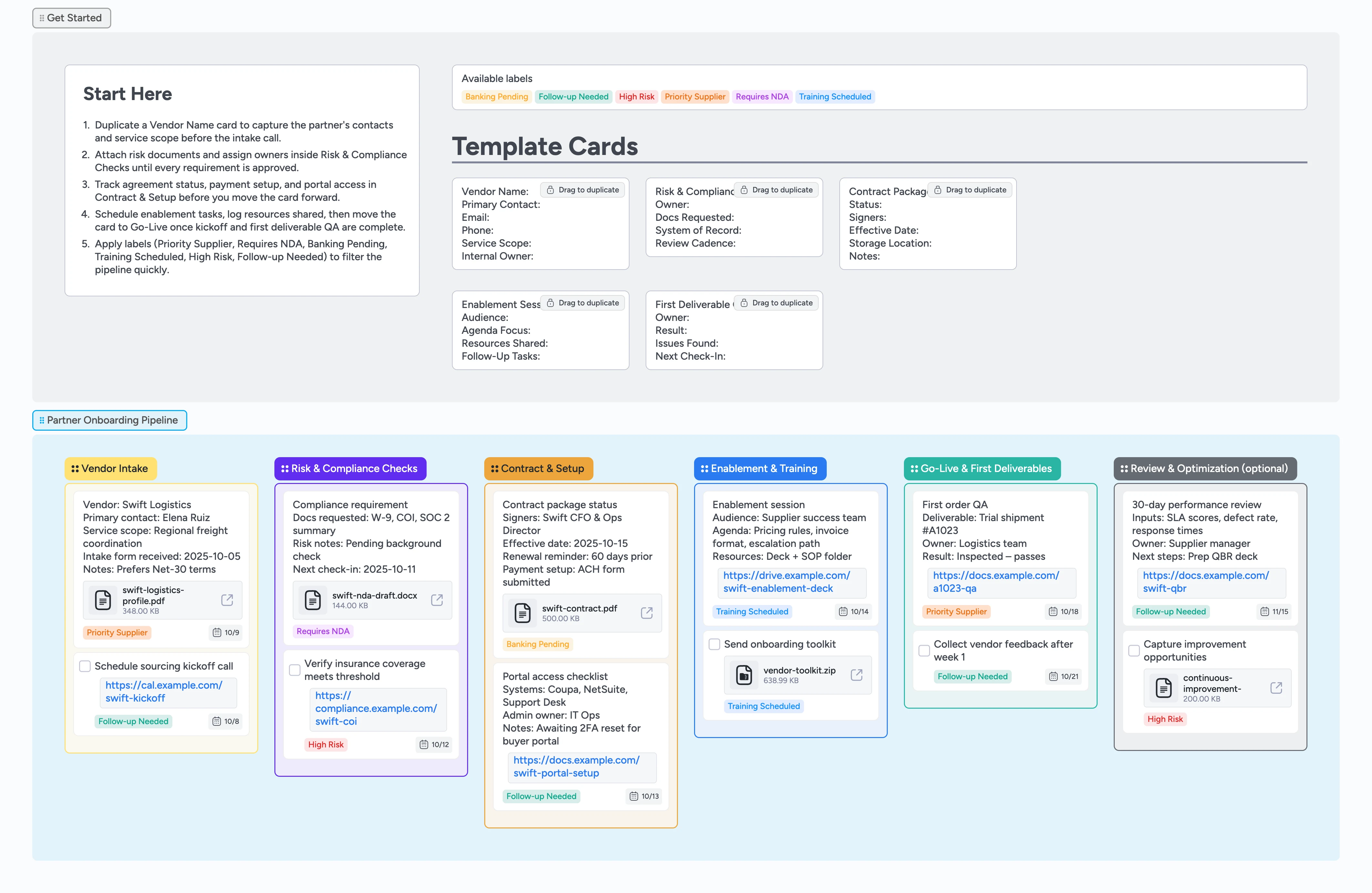Partner/Vendor Onboarding Pipeline Template
